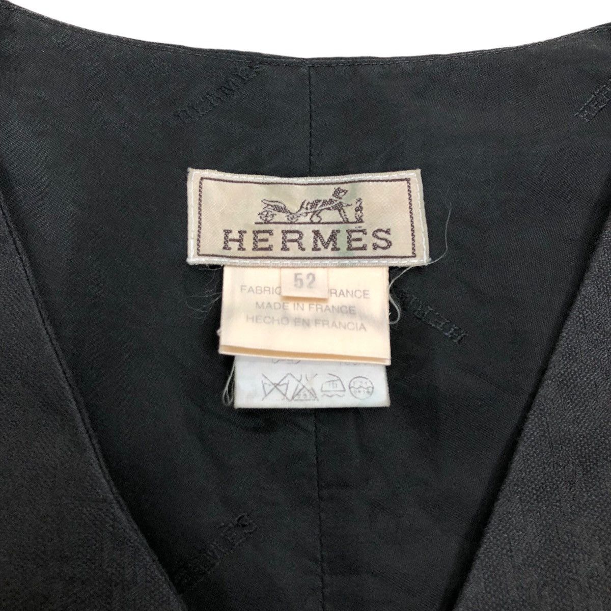 Vintage Hermes Silk Waistcoat Button Up Sleeveless Vest - 5