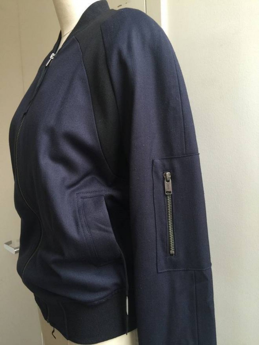 New Bomber Slim fit Jacket dark Blue / Black - 4