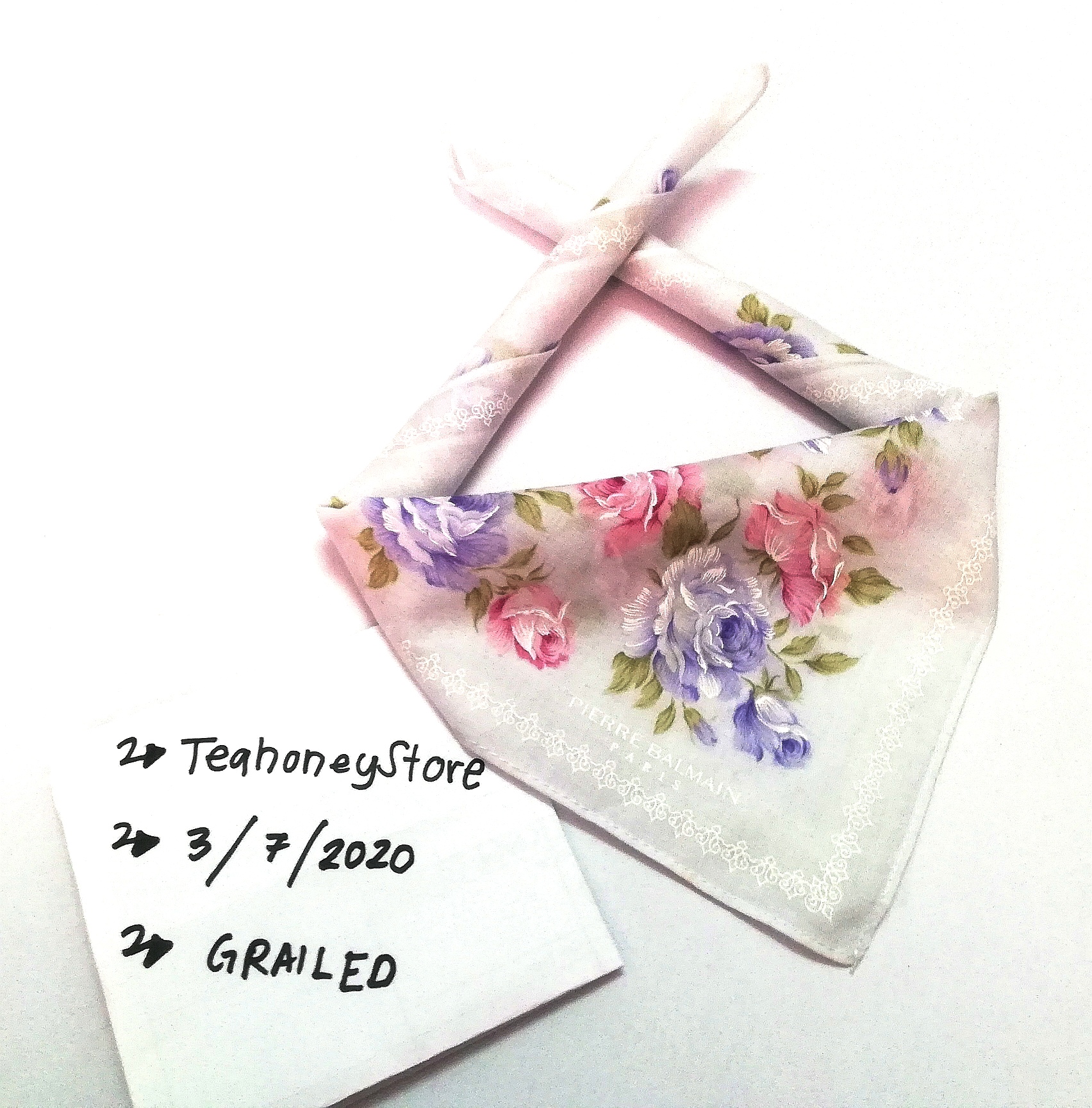 🔥LAST DROP🔥Pierre Balmain Bandana/Handkerchief Floral - 7