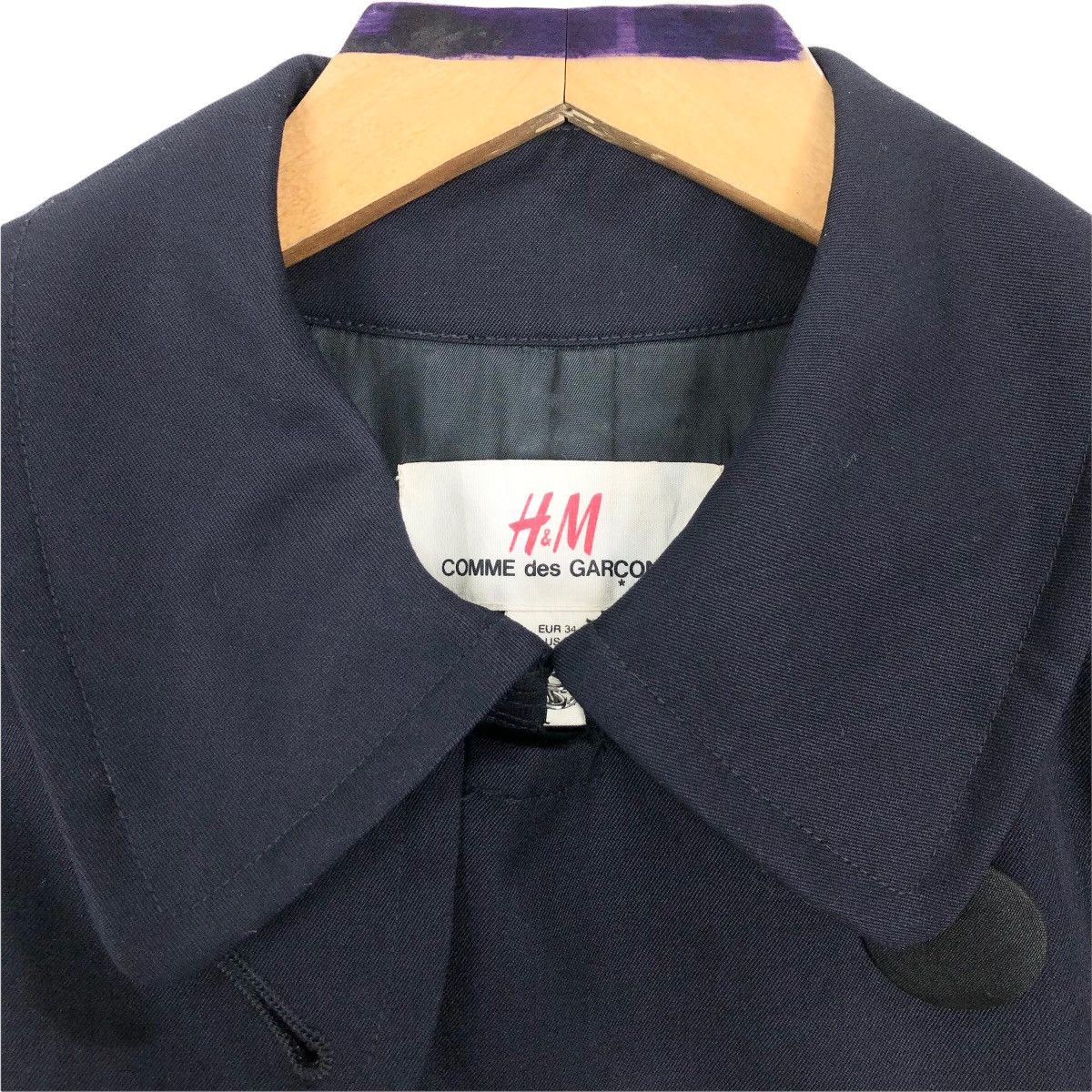 Comme Des Garçons X H&M Trench Coat Cotton Double Breasted - 5