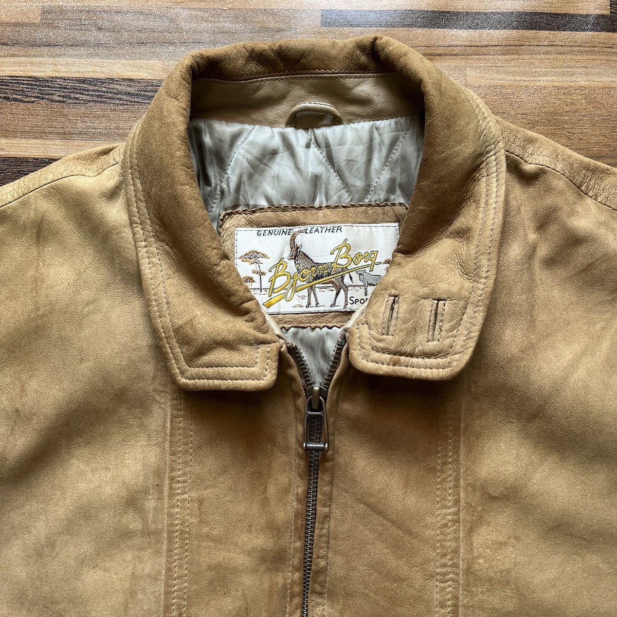 Bjorn Borg Rare Genuine Leather Ripped Jacket Vintage 80s - 4