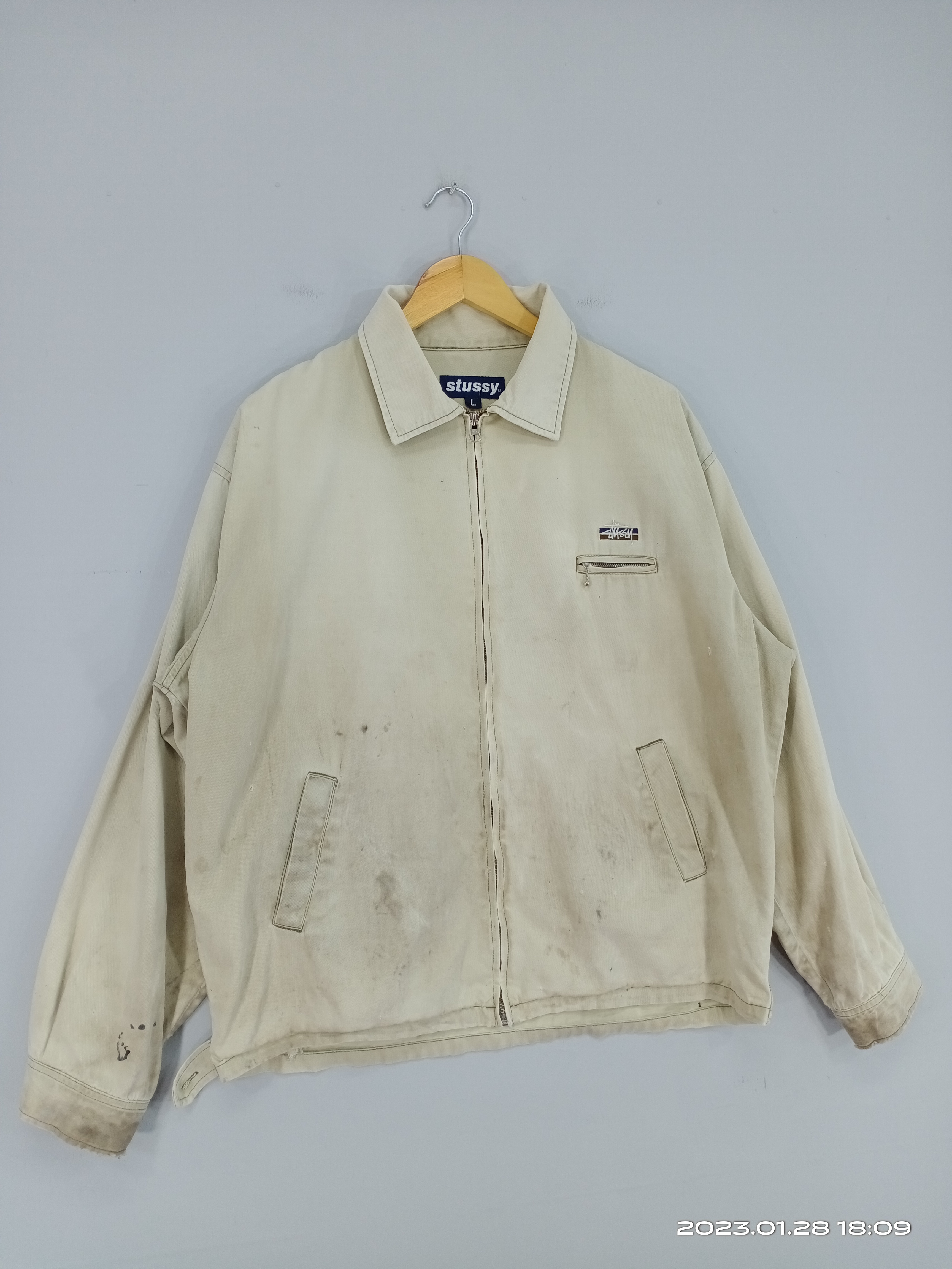 Vintage - ?RARE?Vintage 90s Stussy Trashed Zipper Jacket