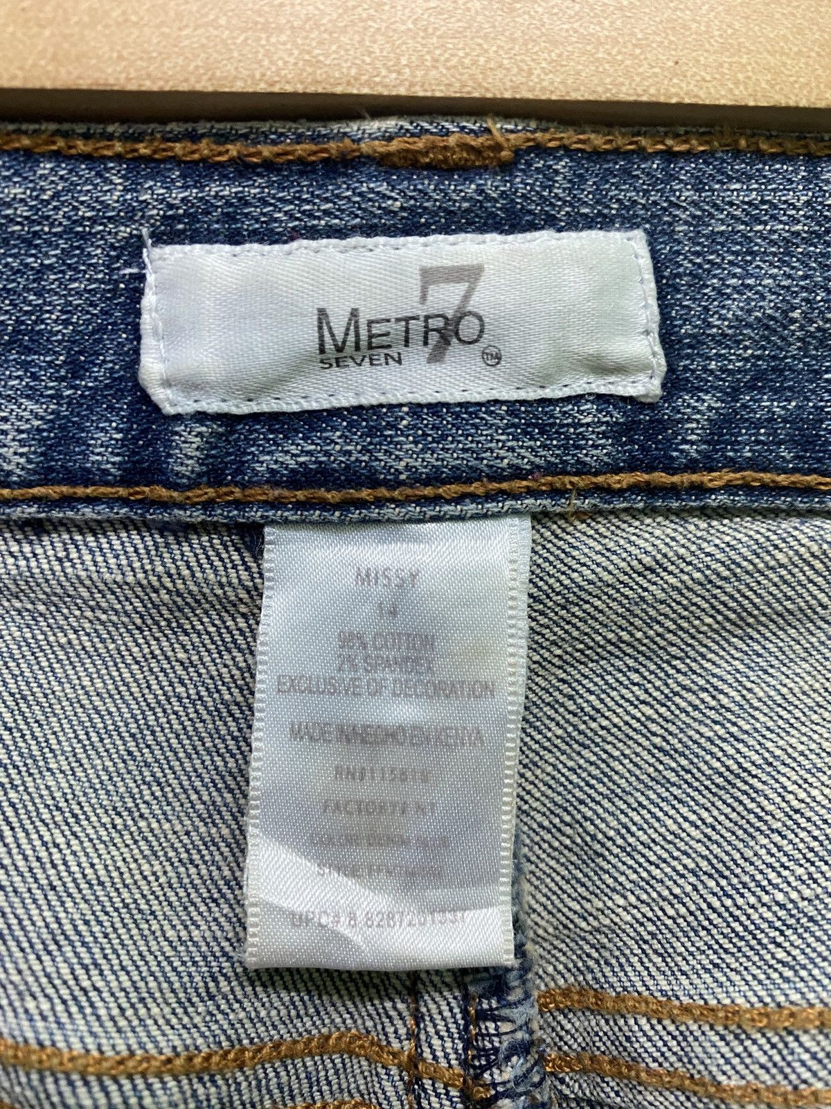 Designer - METRO SEVEN Embroidered Floral Bird Motif Flared Denim Pant - 22