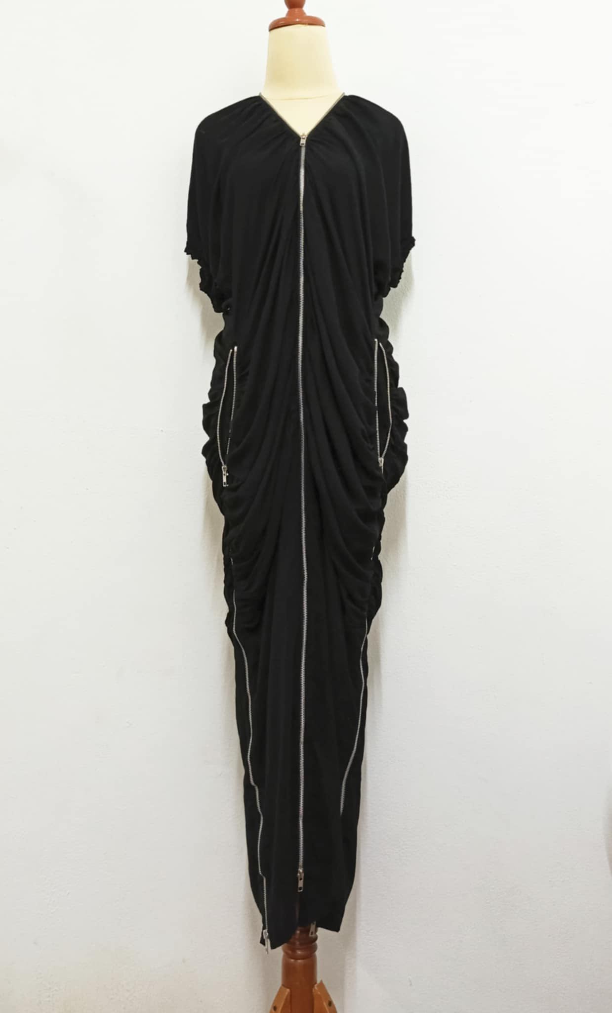 🔥LIMI FEU YOHJI YAMAMOTO BLCK RAYON SILK DRESS - 5