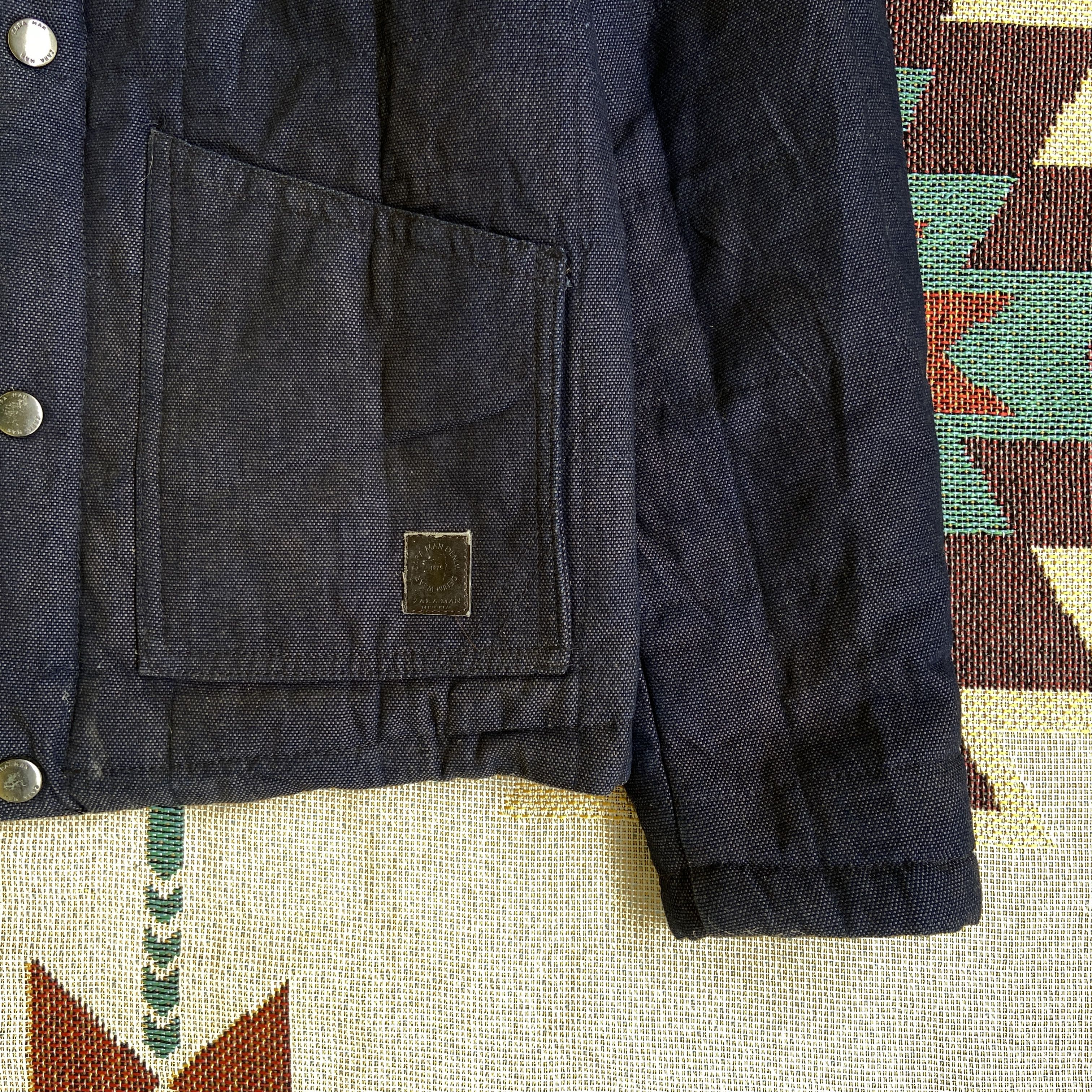 Zara Man Duck Canvas Workers Jacket Navy - 3