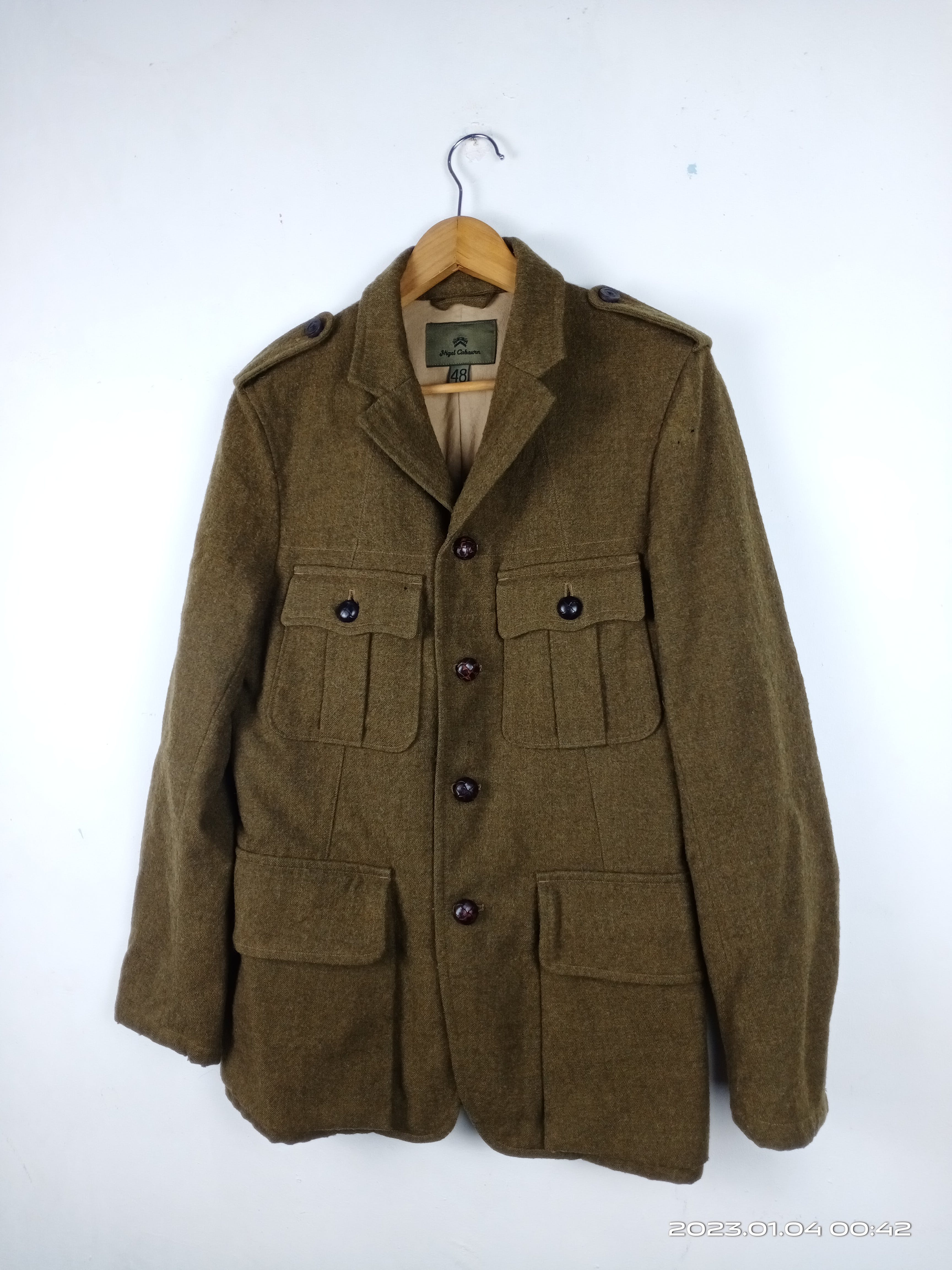 💥RARE💥Vintage Nigel Cabourn Wool Military Style Jacket - 3
