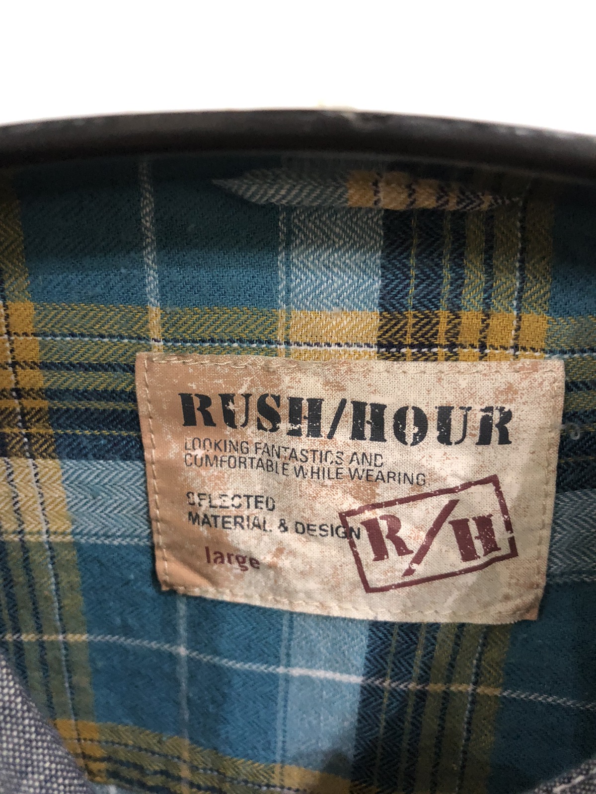 Japanese Brand - Japanese Brand Rush/Hour Plaid Tartan Flannel Shirt 👕 - 4