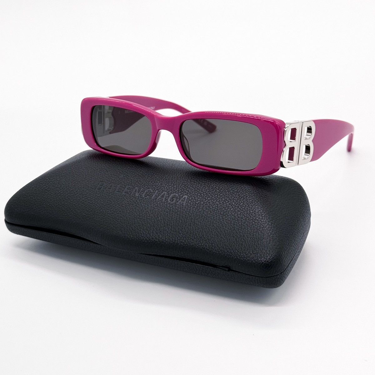 NEW BALENCIAGA BB0096S 016 SQUARE FUCHSIA WOMEN SUNGLASSES - 3