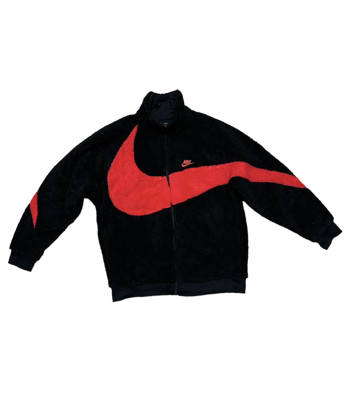 Rare Nike Sherpa Jacket Riversible Big Swoosh Design - 1