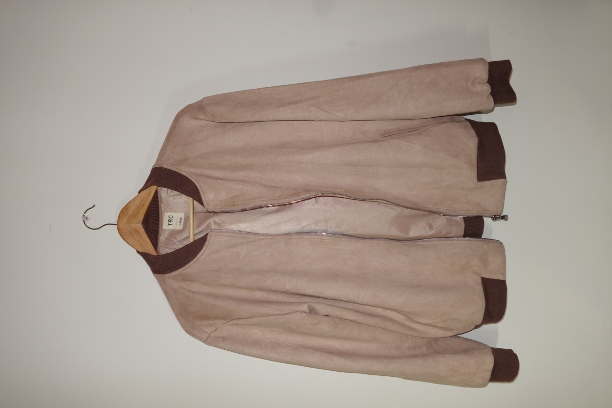 The Rated Company - Alton Varsity Jacket - Tan (Suede Bomber) - 2