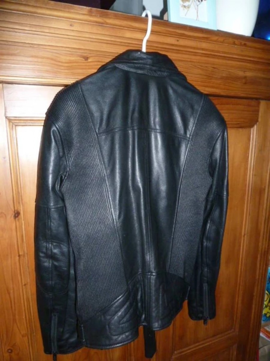 Blk Dnm - Real Black Leather Perfecto Biker Motocycle Jacket - 5