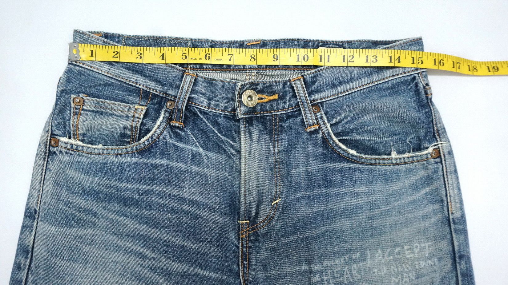 Rare! EDWIN 'Midnight Blues' Reworked Distressed Slim Jeans - 15