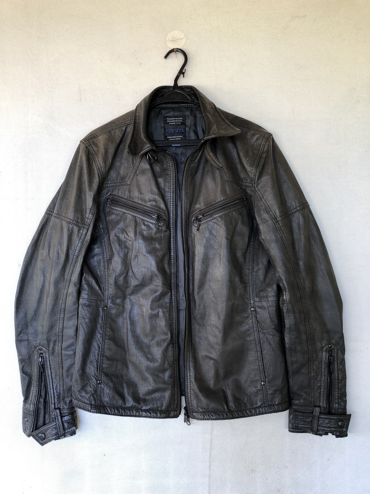 Designer - Nicole club for men elaborate leather biker racer jacket