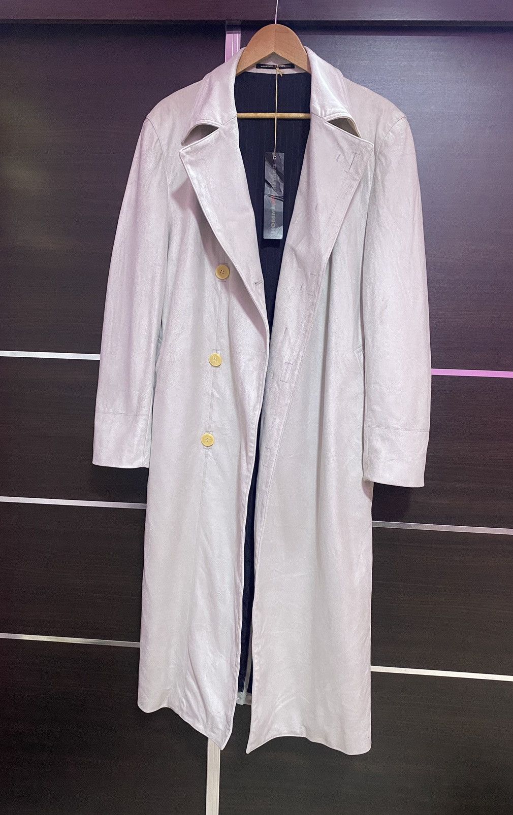 JPG Gaultier Objet Homme Trench Coat Long Jacket Velvet - 1