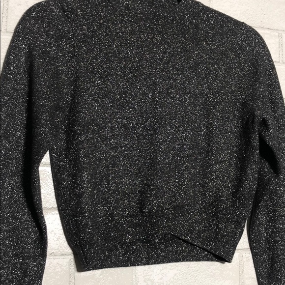 Express Sparkly Sweater Knit Crop Top - 5