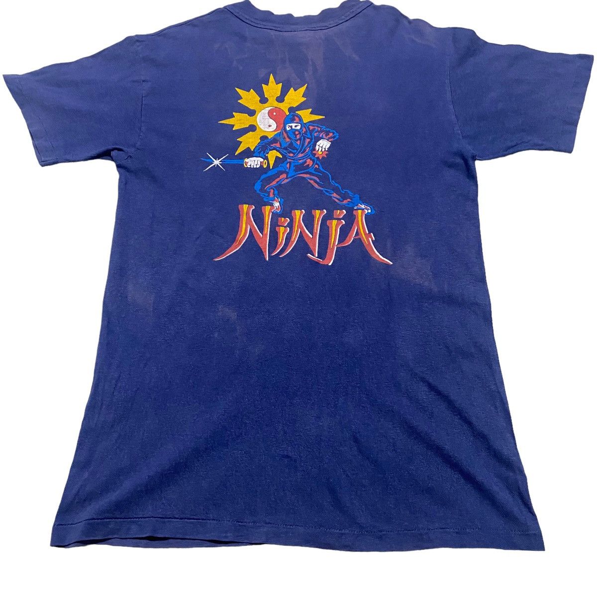 Vintage 80s Ninja Shirt Sunfaded - 5