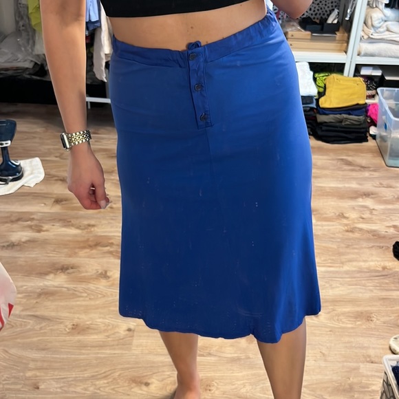 James Perse Bright Blue Midi Skirt - 9