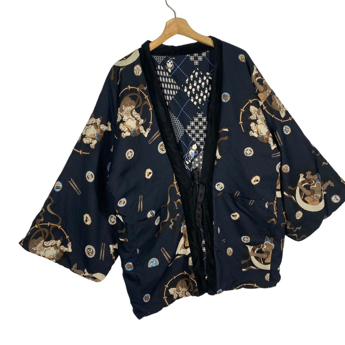 Vintage Fuuji And Raijin The Gods Of Thunder And Wind Kimono - 3