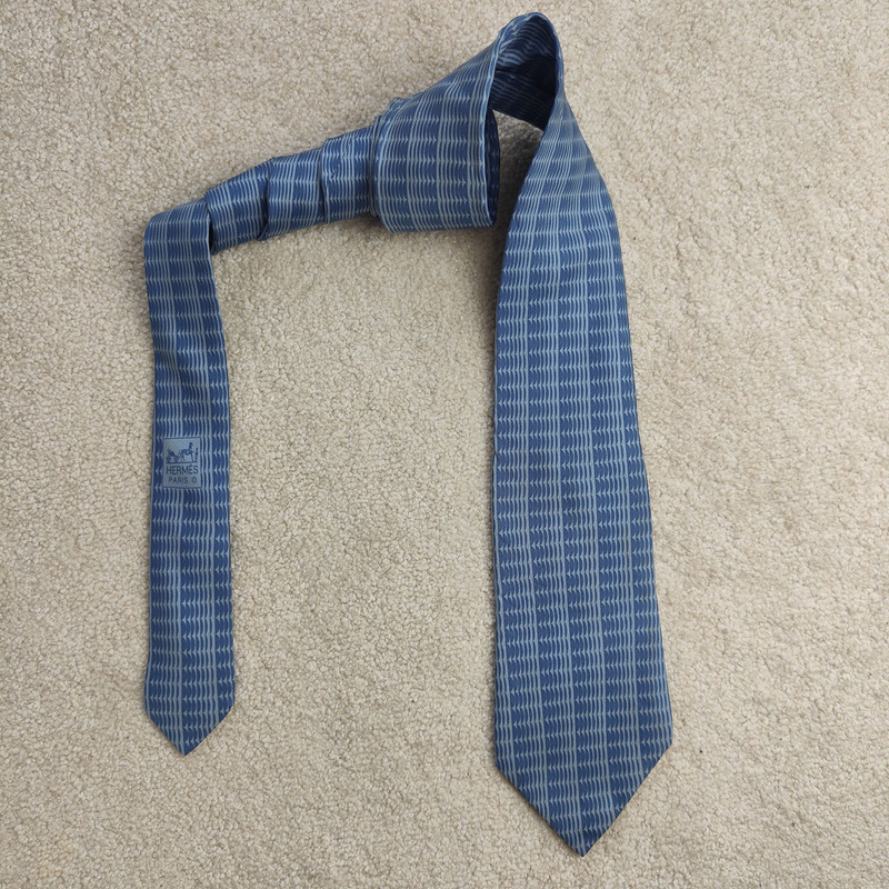 Hermes Paris Silk Tie Geometric 5280 SA - 1