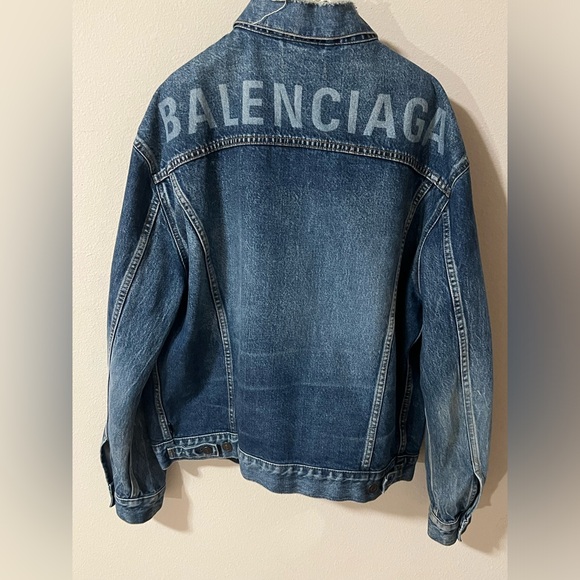 Balenciaga Blue Back Logo Print Denim Jacket 2019 ‘like a man’ - 7