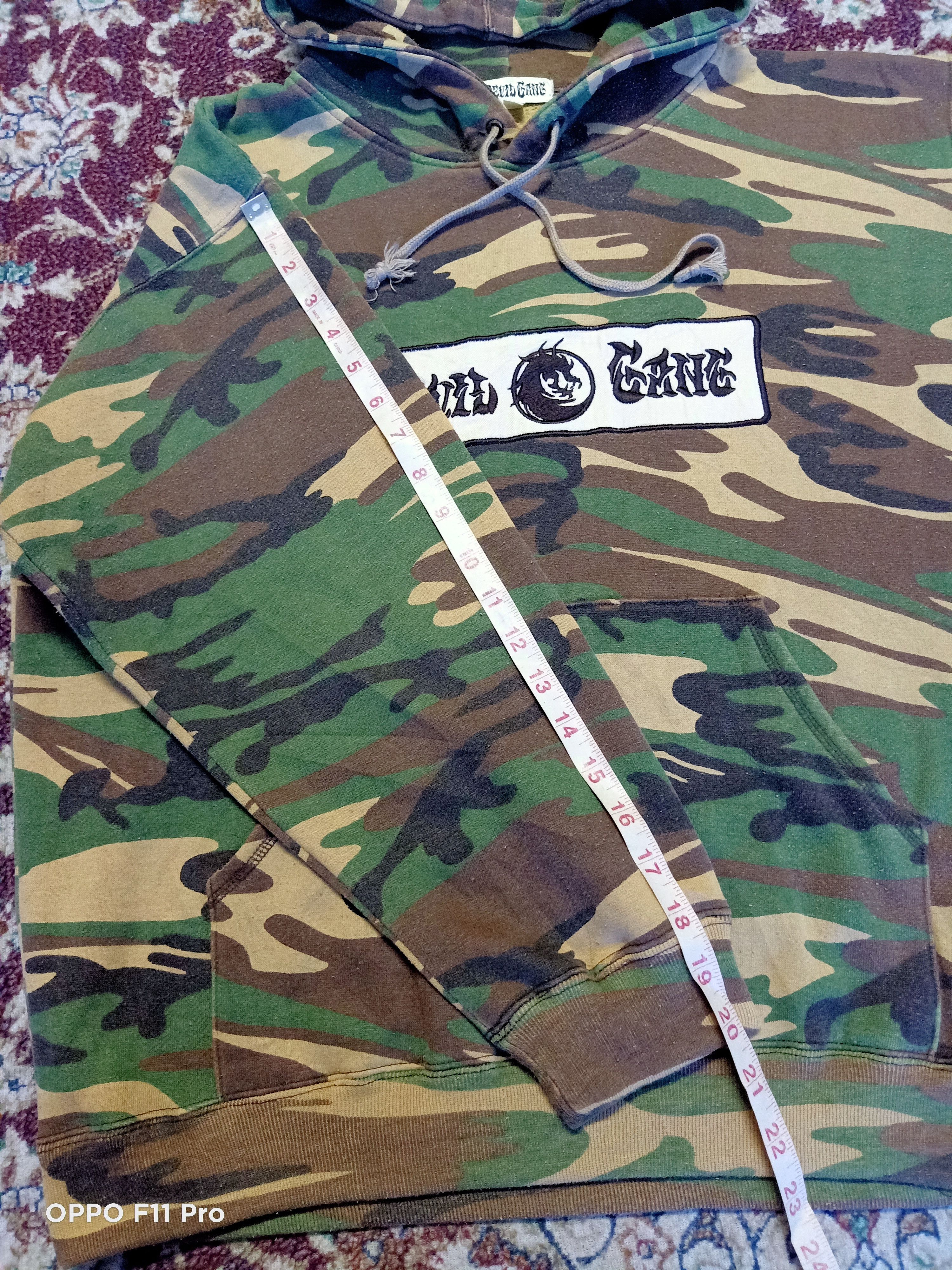 Japanese Brand - Devil Gang Embroidery Box Logo Rappers Camo Hoodie - 5