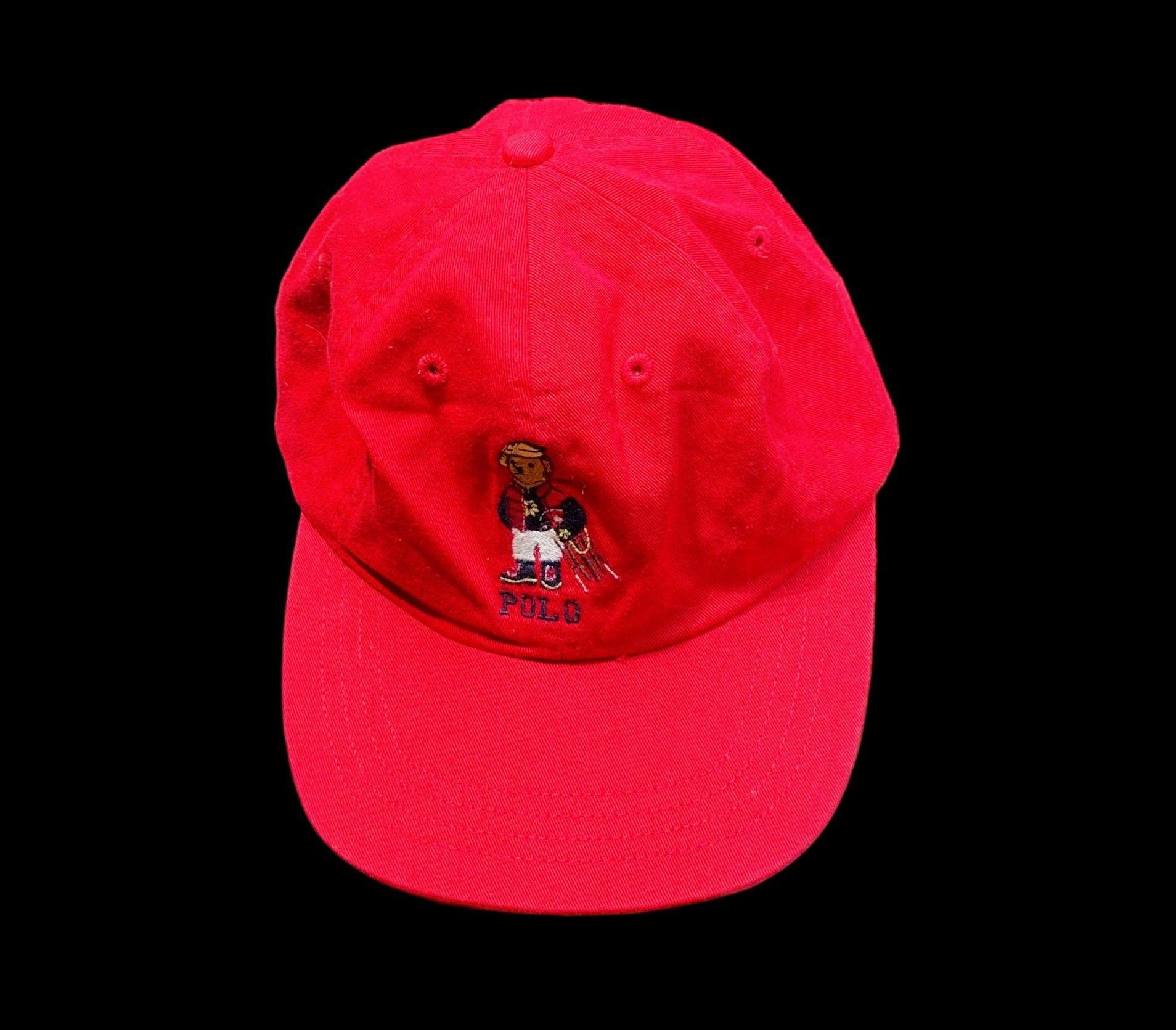 Polo Ralph Lauren Vintage Teddy Bear Red Baseball Cap Hat - 3
