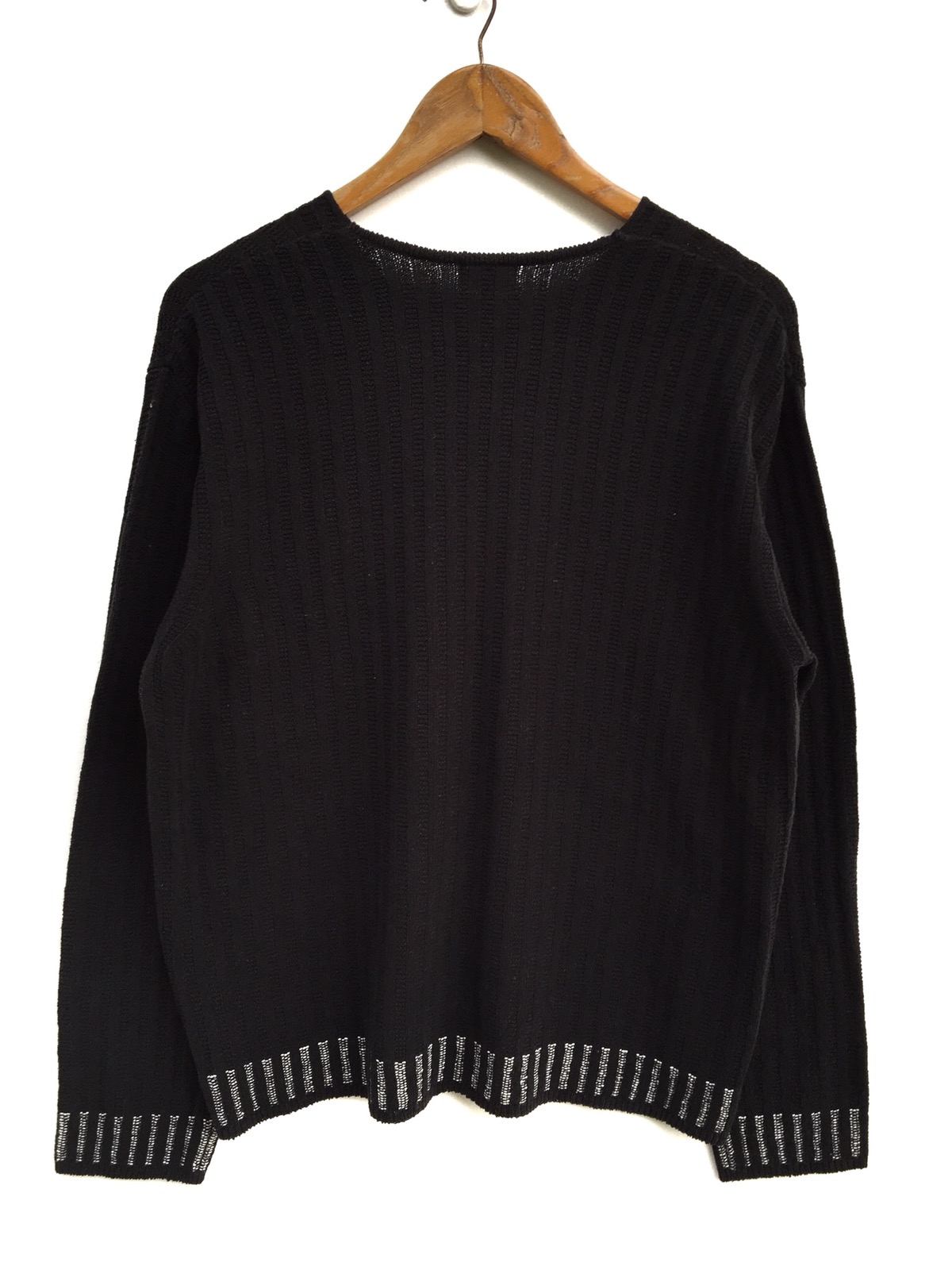 Vintage Japanese Brand Kenzo Hand Knit Black Sweatshirt - 2