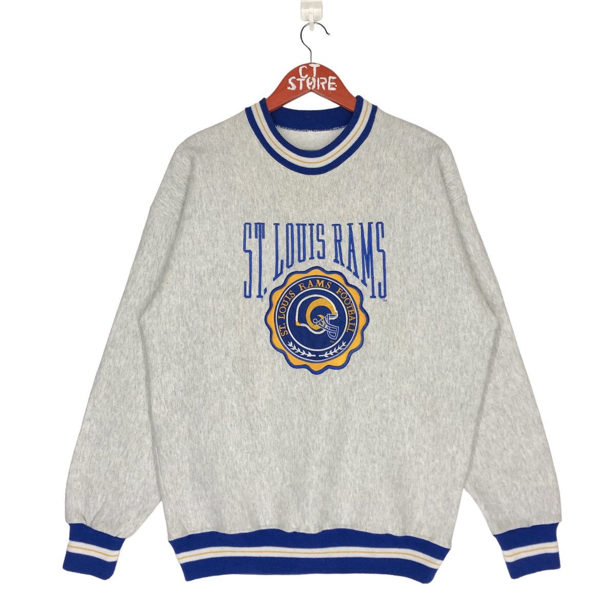 Vintage St Louis Rams Football Sweatshirt Embroidery Logo - 1