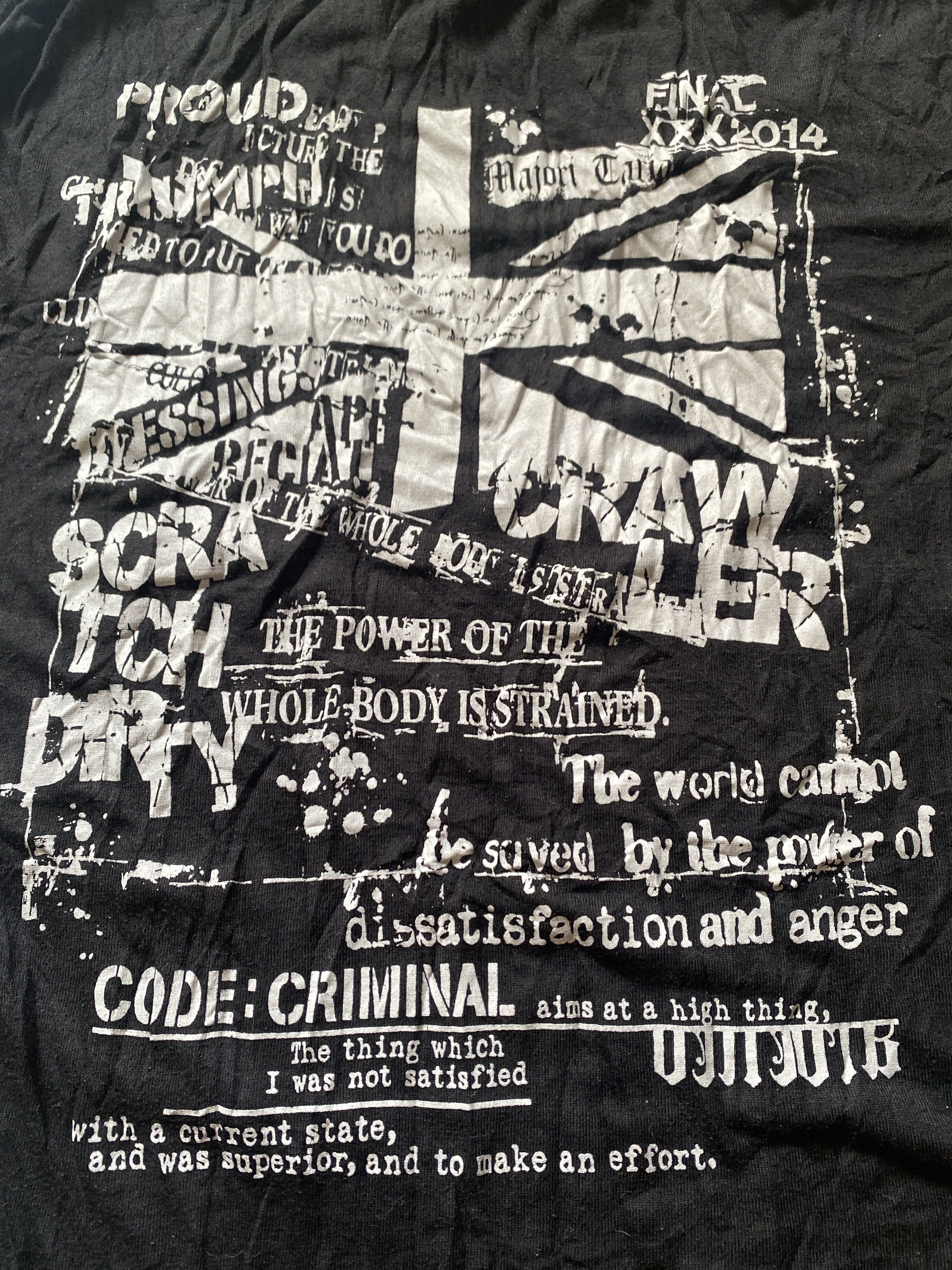 Beaumere Punk Graphic Layered T-Shirt with Red Flannel Hem – Union Jack Print - 2