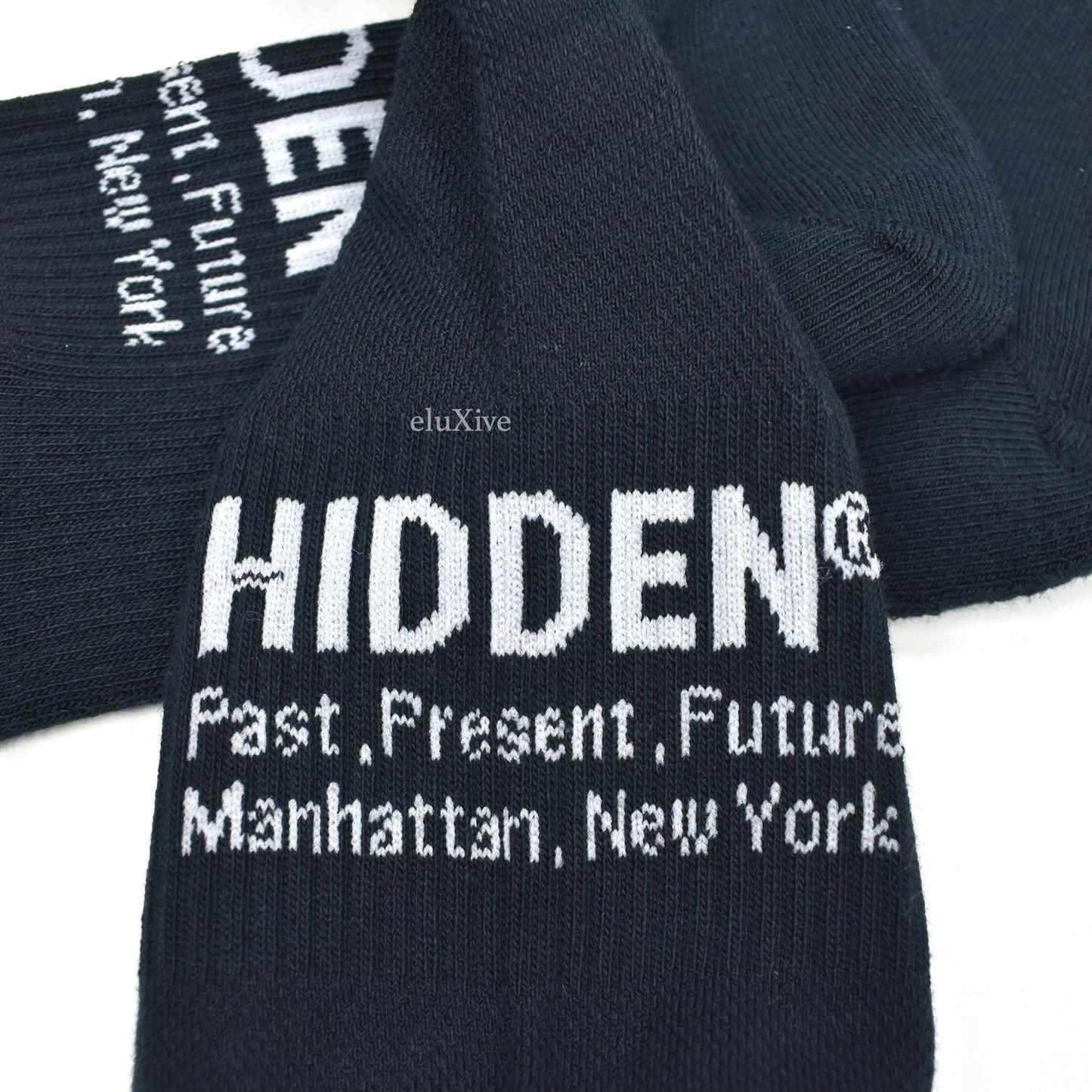 Hidden NY Needles Logo Knit Socks Black - 6