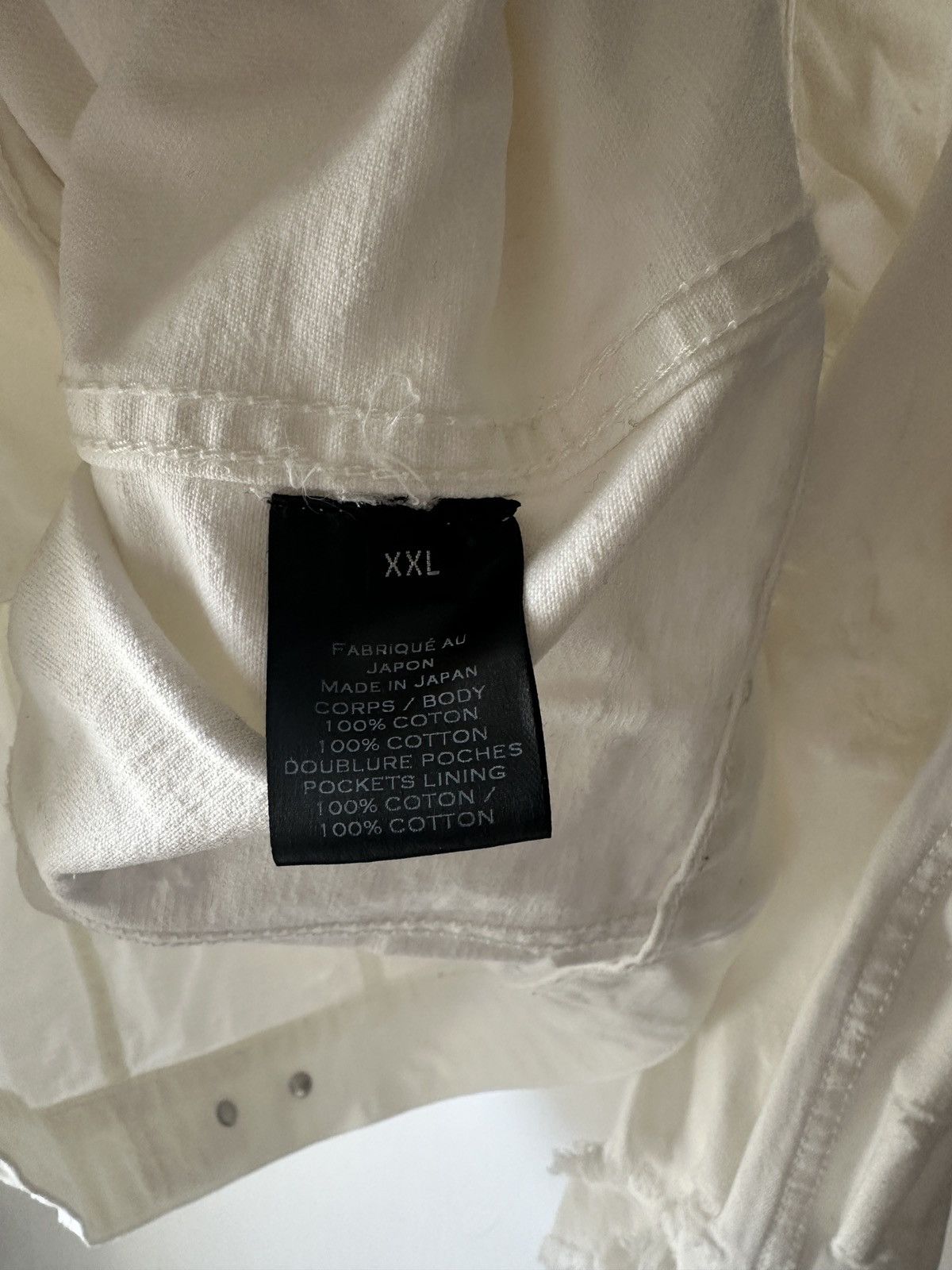 Balmain White Distressed Denim Jacket - 6