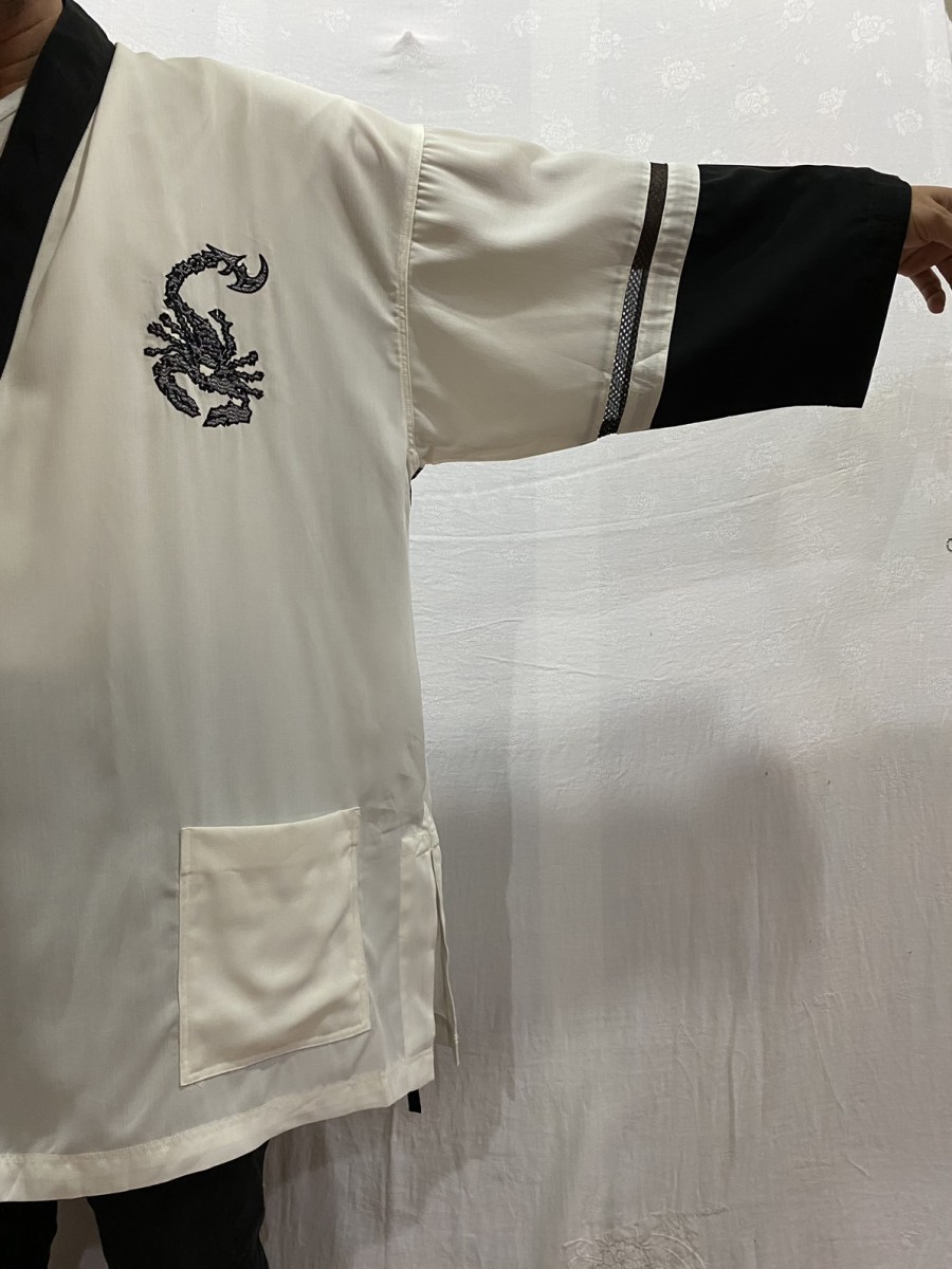 Japanese Brand - Modern Kimono Cardigan Embroidery Scorpion Logo - 14