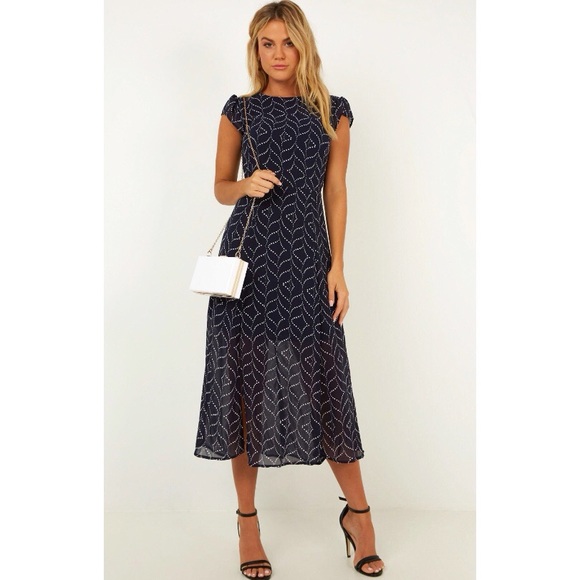 Showpo. - Showpo Got My Attention Dress in Navy Print - 4