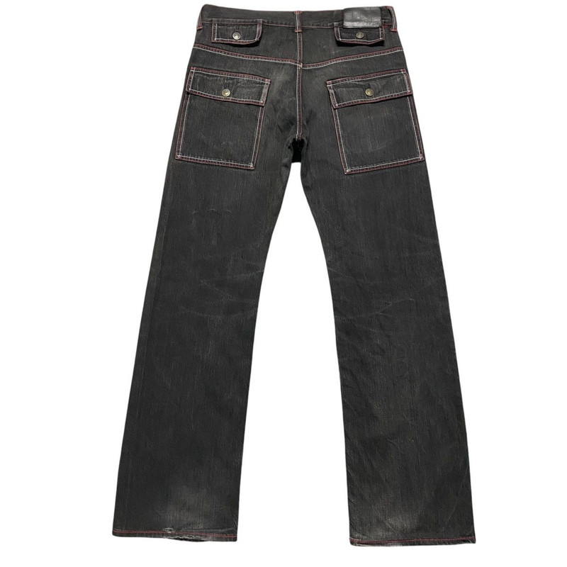Ftc Black Denim Jeans Red Stitch - 1