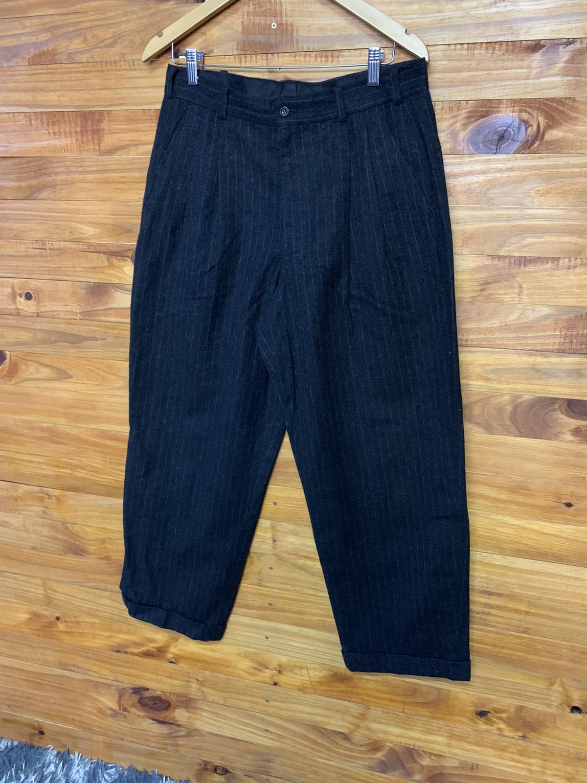 Vintage 90s Comme Des Garcon Homme Wool Stripe Trouser Pants - 3