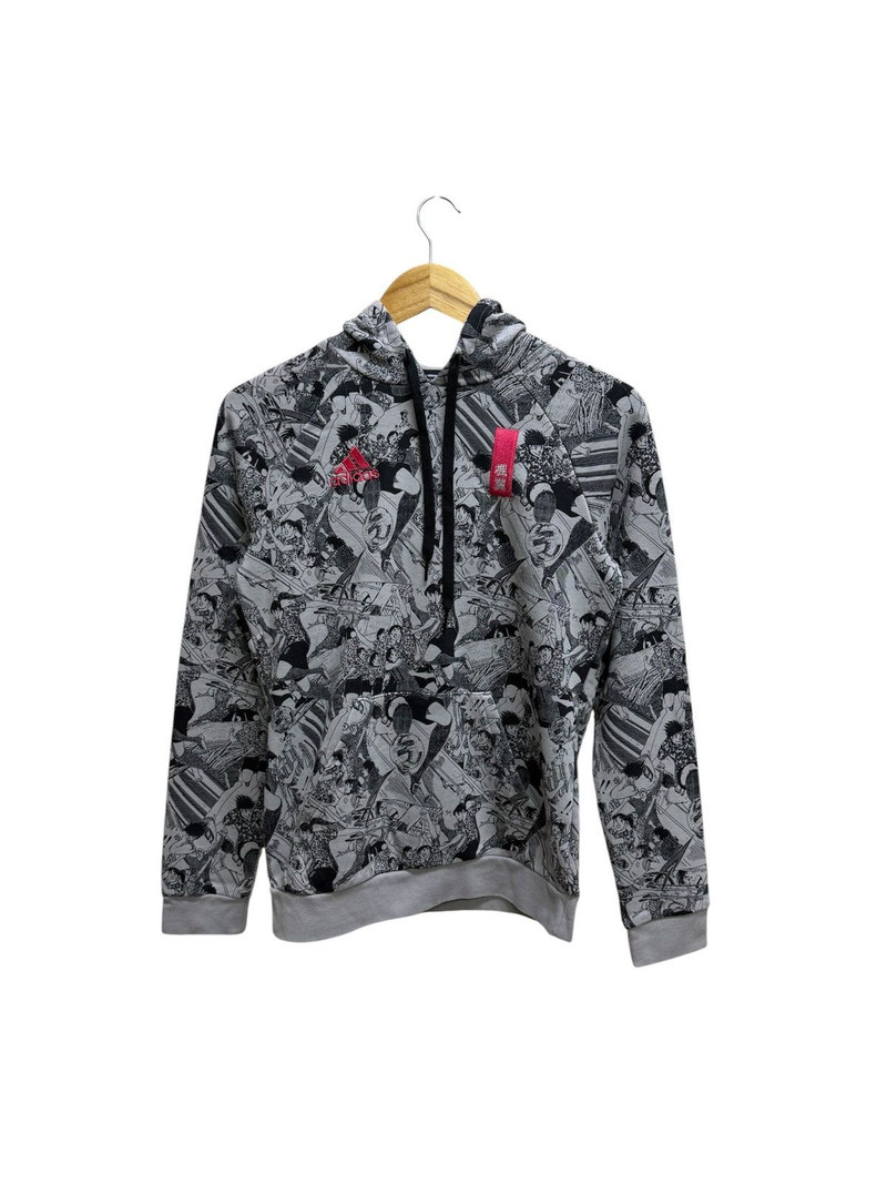 Adidas X Captain Tsubasa all-over print hoodie pink logo - 1