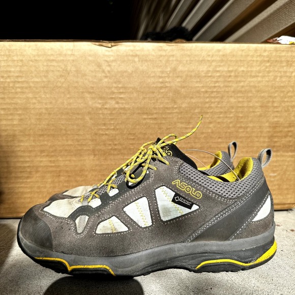 Asolo Gore-Tex GTX Megaton GV Waterproof Leather Hiking Shoes Gray Yellow 8 - 4