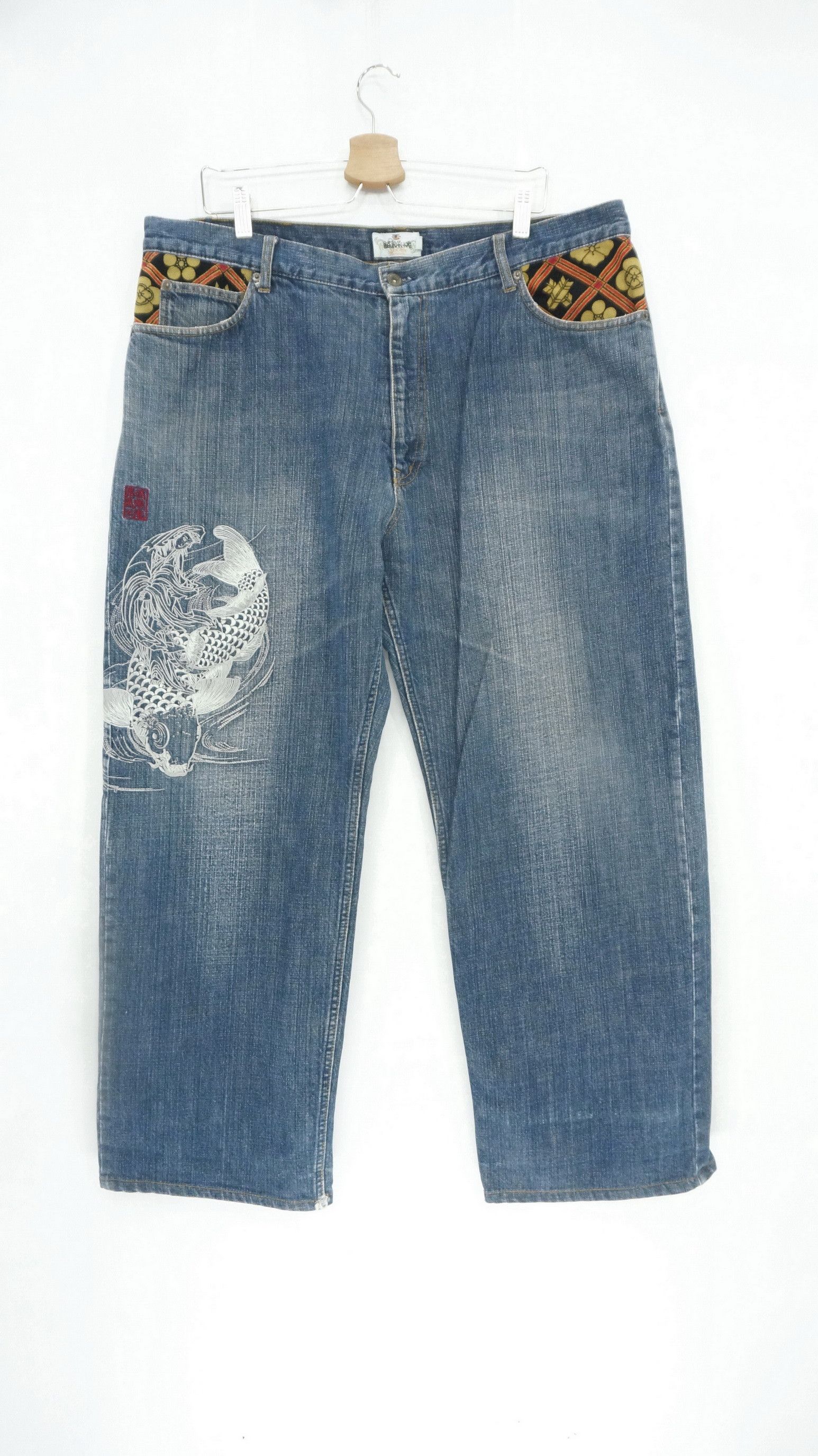 Japanese Brand - 🌸🌸Rare Karakuri Tamashi Koi Embroidery Vintage Jeans - 2