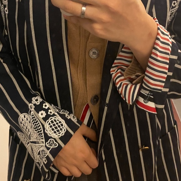 Thom Browne Tennis Capsule Striped Suit Blazer Jacket - 8