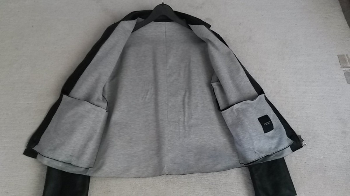 Black Unstructured Laser Cut Leather Jacket S M - 16