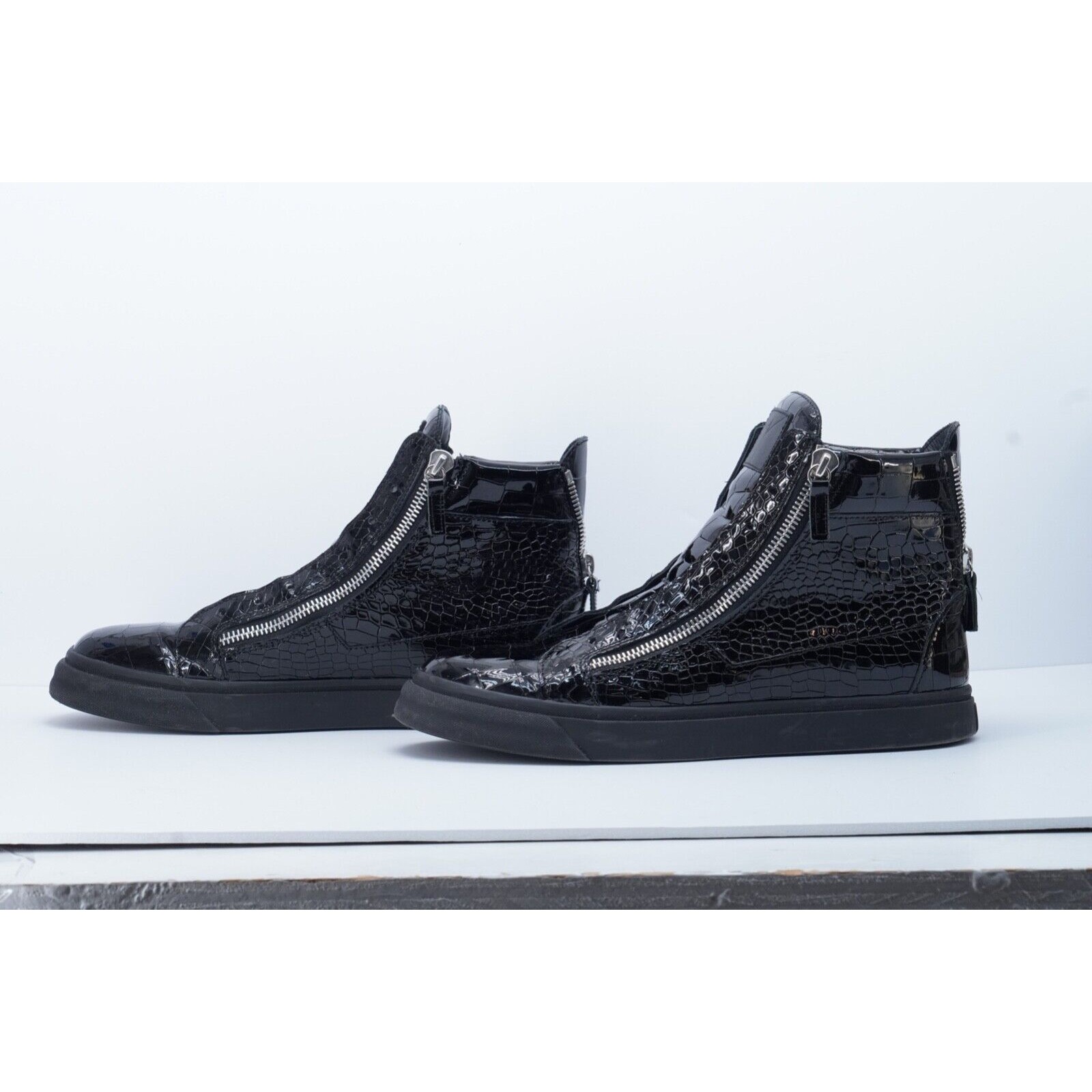 Giuseppe Zanotti Sneaker Black Crocodile Leather Double Zip - 8