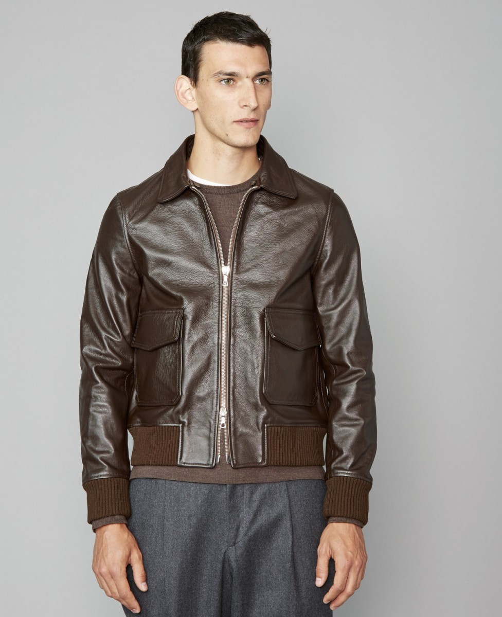 Other Designers Officine Generale - BNWT AW20 OFFICINE GENERALE JOHN BOMBER  LEATHER JACKET M | calif | REVERSIBLE