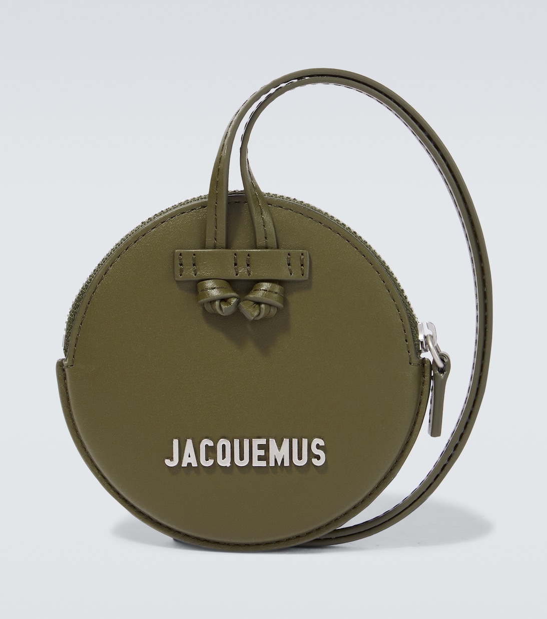 BNWT SS23 JACQUEMUS LE PITCHOU LEATHER CIRCLE NECK POUCH OLI - 1