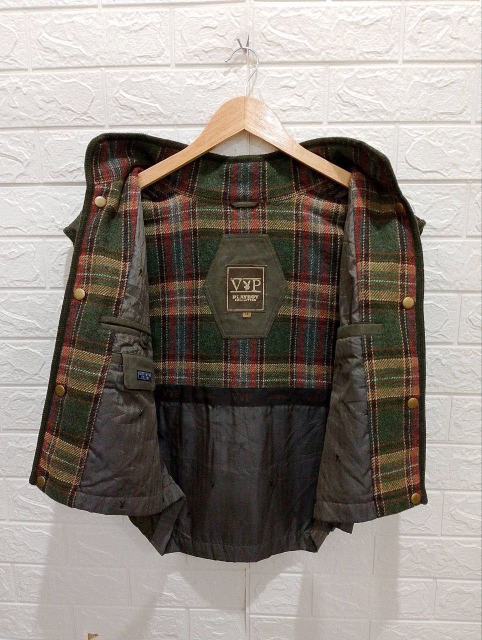Vintage 90s VIP Playboy Checked Outdoor Vest Jacket - 5