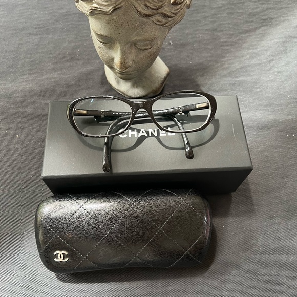 CHANEL CH 3242 714 52mm Bow Logo Black Eyeglasses Frames Italy Coquette 2013 GUC - 5