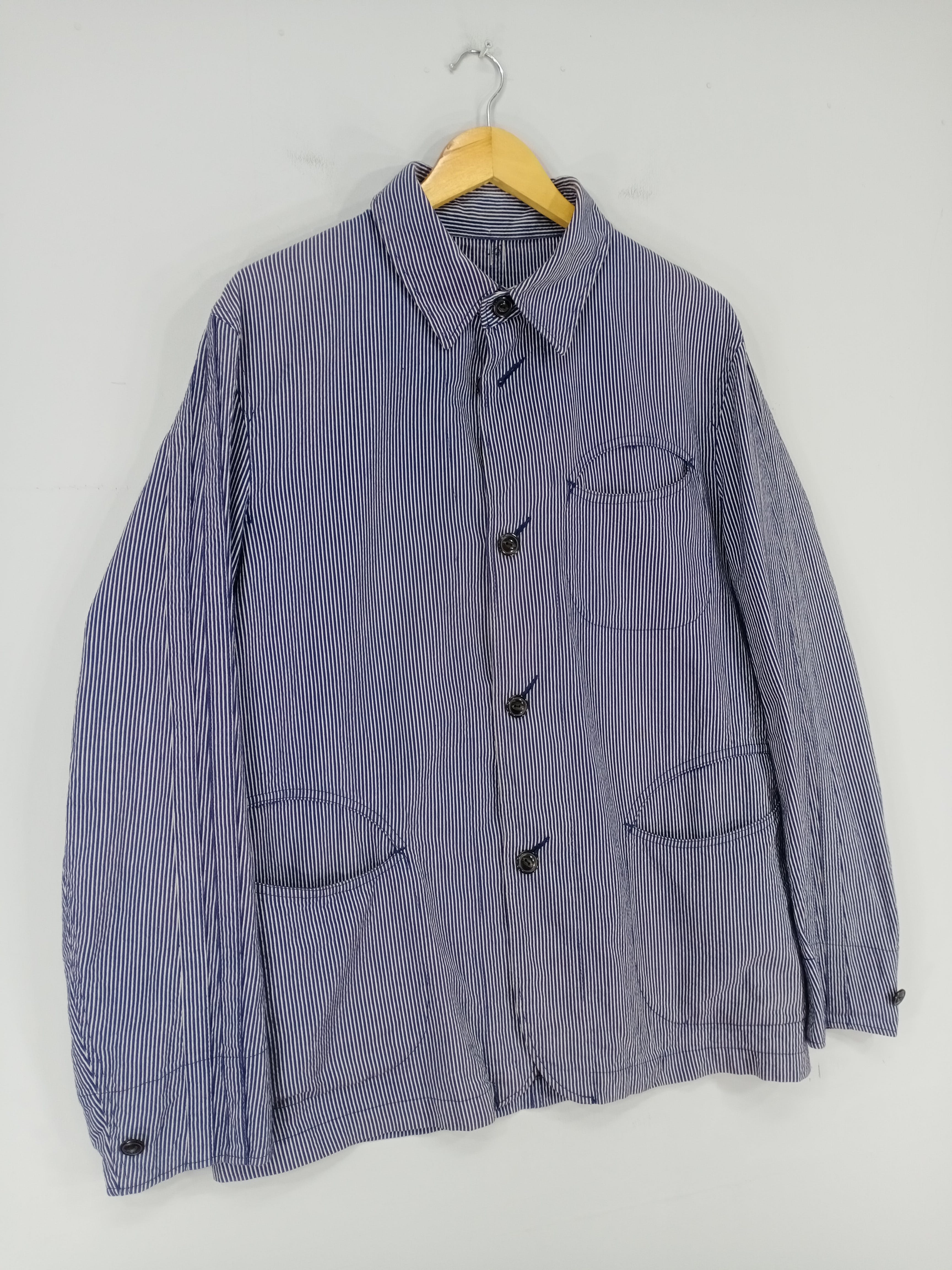 Japanese Brand - 💥RARE💥Vintage PPFM Hickory Stripe Button Workwear Jacket - 2