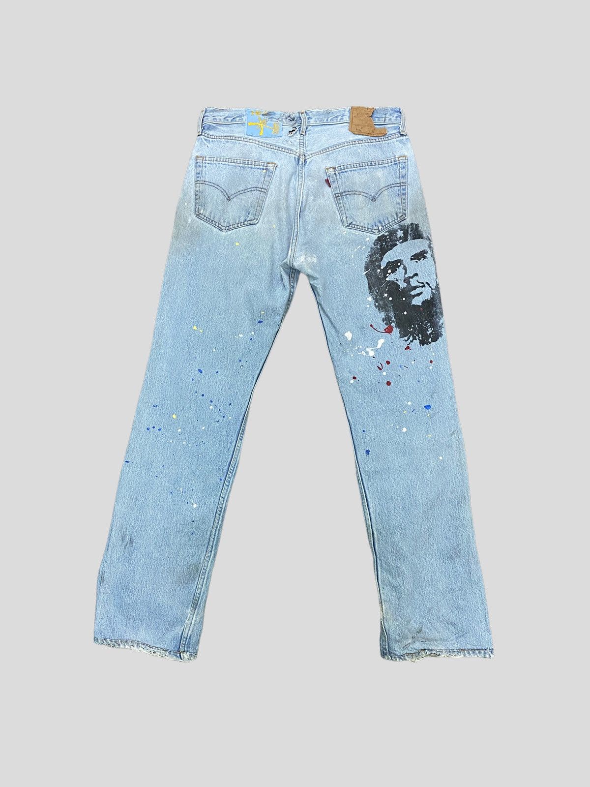 VINTAGE 90s Levi's 501 DISTRESSED CUSTOM CHE QUEVARA DENIM - 2