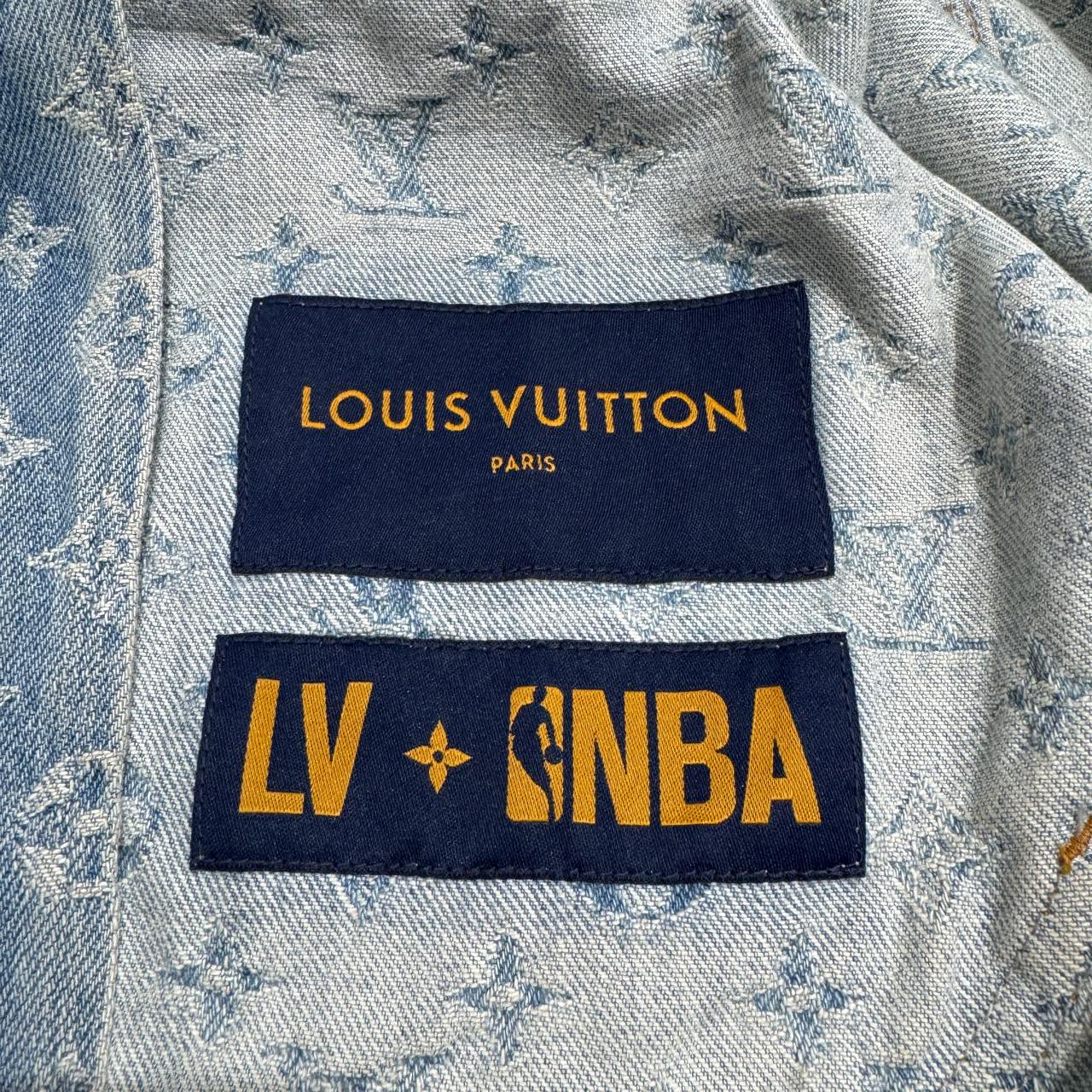 louis vuitton  nba monogram full print hooded denim jacket - 3