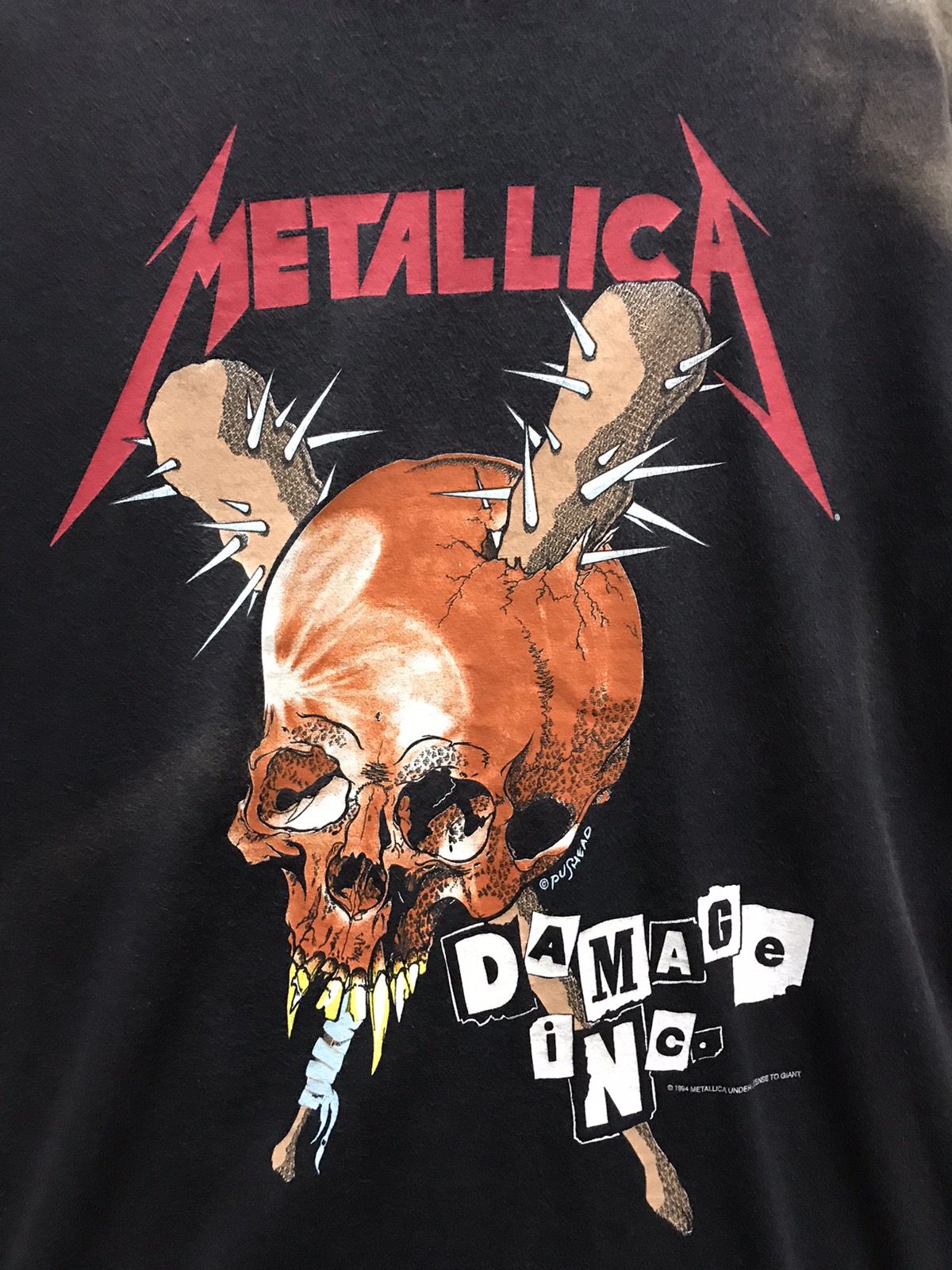 Vintage - Vintage Metallica Damage Inc. Pushead Sundfaded Tee - 3