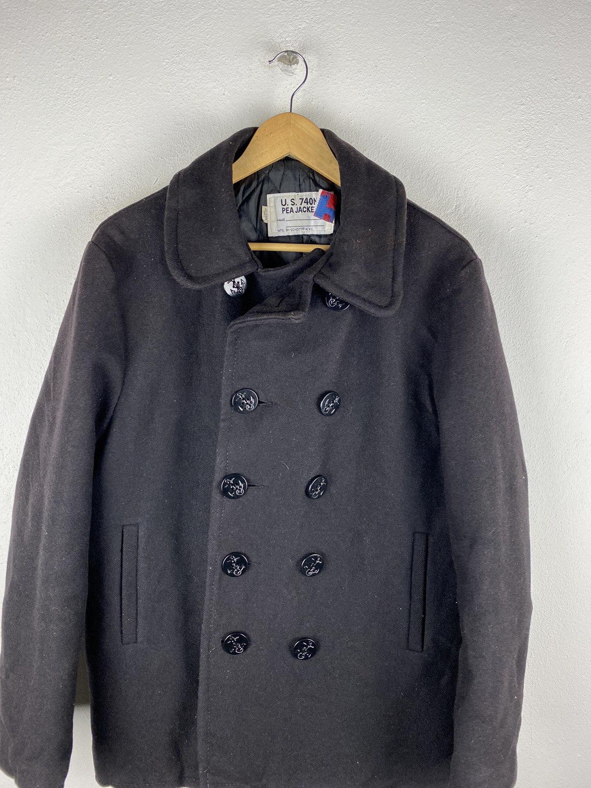 🔥SALE🔥aU.S 740N PEA JACKET BY SCHOTT MADE IN USA - 3